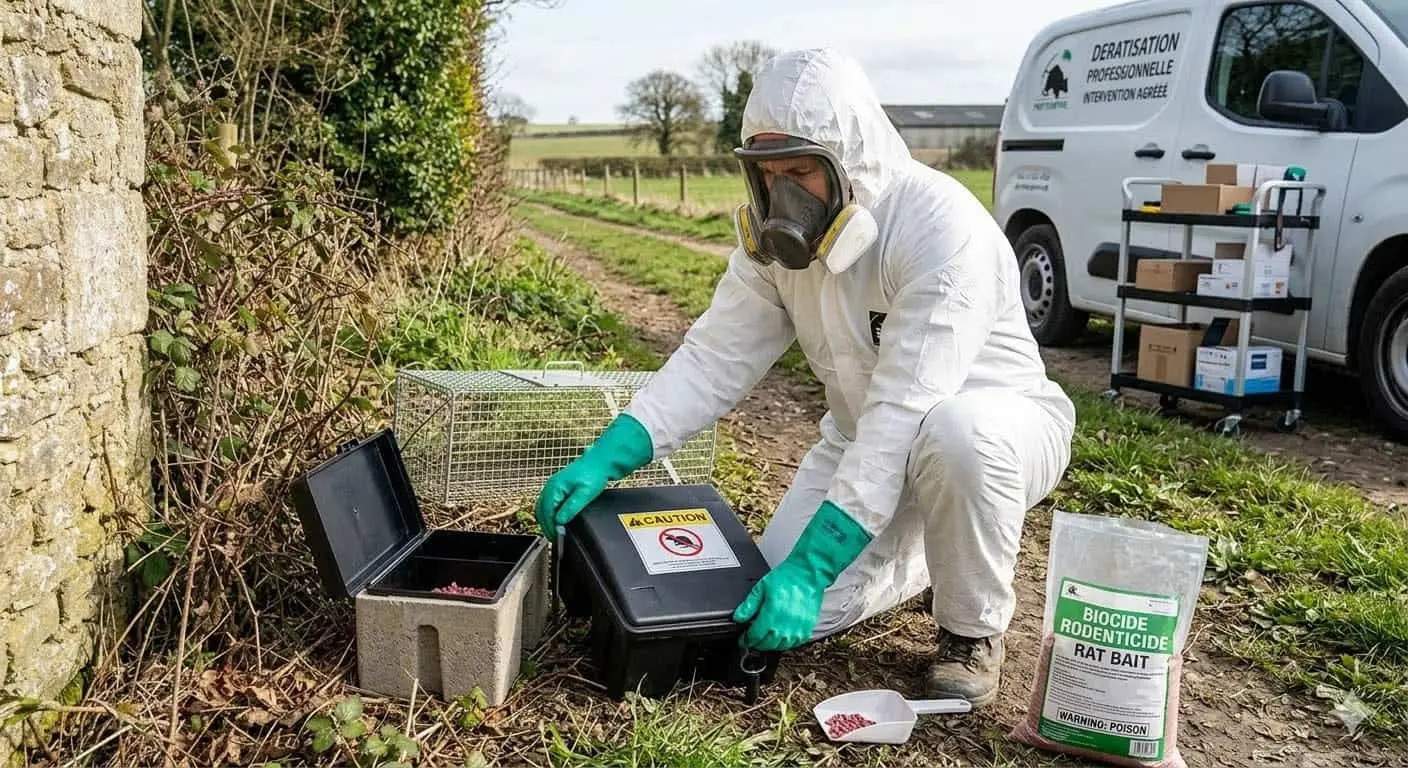 Technicien d’entreprise de dératisation intervenant à Chalon-sur-Saône